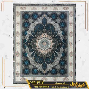 فرش طرح چکاوک سرمه ای 700 شانه درجه یک کاشان - خرید فرش طرح چکاوک سرمه ای با قیمت ارزان مستقیم از کارخانه فرش گوزل کاشان - فرش کاشان