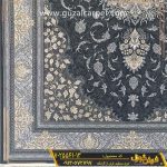 فرش طرح طلاکوب مدل لنا زمینه دودی کاشان - فرش 700 شانه طلاکوب جدید کاشان - فرش گوزل کاشان - خرید فرش 700 شانه جدید از کارخانه فرش کاشان