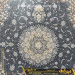 فرش طرح طلاکوب مدل لنا زمینه دودی کاشان - فرش 700 شانه طلاکوب جدید کاشان - فرش گوزل کاشان - خرید فرش 700 شانه جدید از کارخانه فرش کاشان