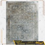 فرش 700 شانه طرح وینتیج افشان زمینه طوسی کاشان - فرش طوسی مدرن و شیک وینتیج (کهنه نما) - فرش گوزل کاشان