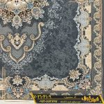 فرش 700 شانه طرح درسا زمینه دودی کاشان - فرش جدید 700 شانه کارخانه فرش گوزل کاشان - فرش ارزان قیمت 700 شانه ماشینی