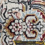 فرش 700 شانه طرح سوگند زمینه سرمه ای تراکم 2550 کاشان - فرش سرمه ای مدل جدید - فرش سرمه ای شیک و مدرن کارخانه فرش گوزل کاشان
