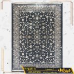 فرش 700 شنه طرح افشان ماهرو طلاکوب زمینه دودی کاشان - فرش 700 شانه کارخانه فرش گوزل کاشان - فرش طلاکوب مدل جدید