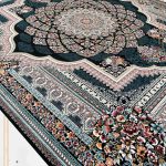 فرش طرح 700 شانه (500شانه) طرح لوکس زمینه سرمه ای کاشان - فرش ارزان قیمت جدید کاشان - خرید فرش ارزان قیمت از کارخانه فرش کاشان - فرش گوزل کاشان