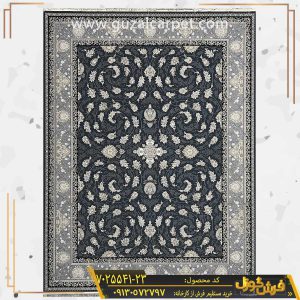 فرش 700 شانه طرح افشان وروس زمینه دودی کاشان - جدیدترین مدل فرش طلاکوب زمینه دودی با طرح افشان - طرح افشان جدید طلاکوب - خرید مستقیم فرش از کارخانه کاشان