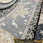 فرش طرح وروس زمینه دودی 700 شانه کارخانه فرش گوزل کاشان