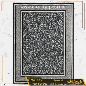فرش 700 شانه طرح افشان حریص زمینه دودی طلاکوب کارخانه فرش گوزل کاشان - خرید فرش طلاکوب مدرن و شیک از کارخانه با طرح جدید و زیبای افشان