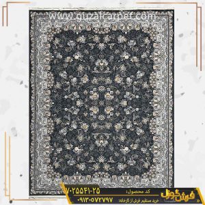 فرش طرح افشان الماس زمینه دودی 700 شانه کاشان - جدیدترین و زیباترین فرش طرح افشان دودی کاشان - فرش مدل جدید افشان - فرش گوزل کاشان