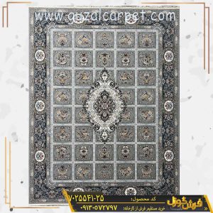 فرش 700 شانه طرح خشتی گلایول زمینه فیلی کاشان - فرش خشتی فیلی رنگ جدید و شیک 1403 - خرید مستقیم فرش از کارخانه با طرح زیبا و مدرن