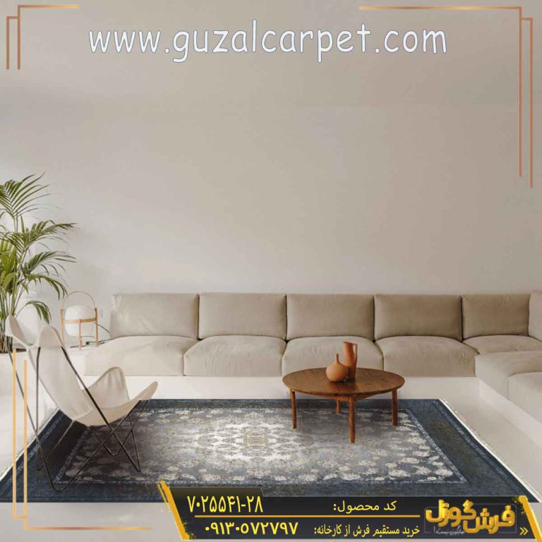 فرش 700 شانه وینتیج طرح افشان گندم زمینه دودی کاشان
