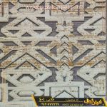 فرش فانتزی و مدرن کهنه نما (وینتیج) گل برجسته کد 401 زمینه طوسی طلایی رنگ - طرح شیک و مدرن وینتیج جدید از کارخانه فرش گوزل کاشان - فرش مناسب مبلمان طوسی