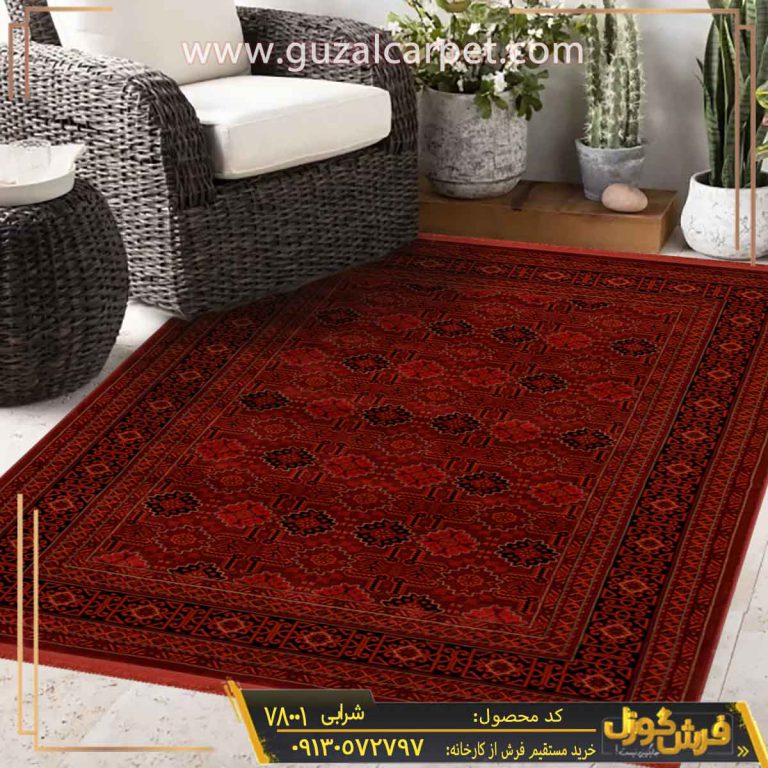 فرش 700 شانه سنتی کد 78001 زمینه شرابی کاشان