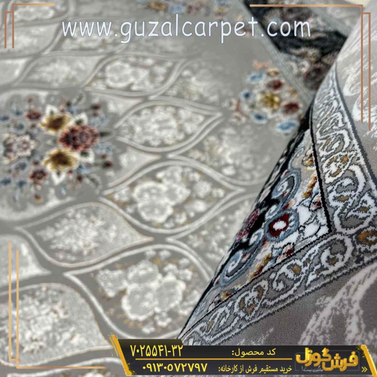 فرش 700 شانه طرح تایماز زمینه فیلی کاشان