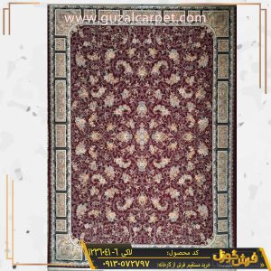 فرش 1200 شانه طرح افشان آلا زمینه لاکی کارخانه فرش گوزل کاشان - فرش لاکی قرمز جدید