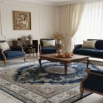 فرش 1200 شانه طرح مارال زمینه کاربنی تراکم 3600 کارخانه فرش گوزل کاشان