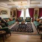 فرش 1200 شانه طرح افشان آلا زمینه سرمه ای - خرید مستقیم از کارخانه فرش گوزل کاشان