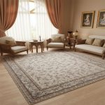 فرش 1200 شانه طرح افشان بهار زمینه کرم جدید کارخانه فرش گوزل کاشان