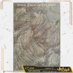فرش طرح وینتیج (کهنه نما) ابر و بادی مدرن کد 513 زمینه نقره ای گل برجسته