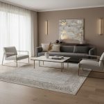فرش وینتیج کهنه نما کد 516 زمینه بژ گل برجسته کارخانه فرش گوزل کاشان