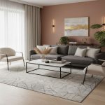 فرش وینتیج کد 527 زمینه نقره ای گل برجسته کارخانه فرش گوزل کاشان