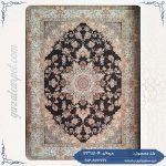 فرش 1200 شانه طرح ونوس سرمه ای کارخانه فرش گوزل کاشان - فرش ترنج دار جدید و زیبای 1200 شانه با تراکم 3600