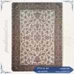 فرش کاشان خرید فرش 1200 شانه افشان طرح گلوریا زمینه کرم حاشیه نسکافه ای کارخانه فرش گوزل کاشان